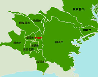 大和市,藤沢市,海老名市地図